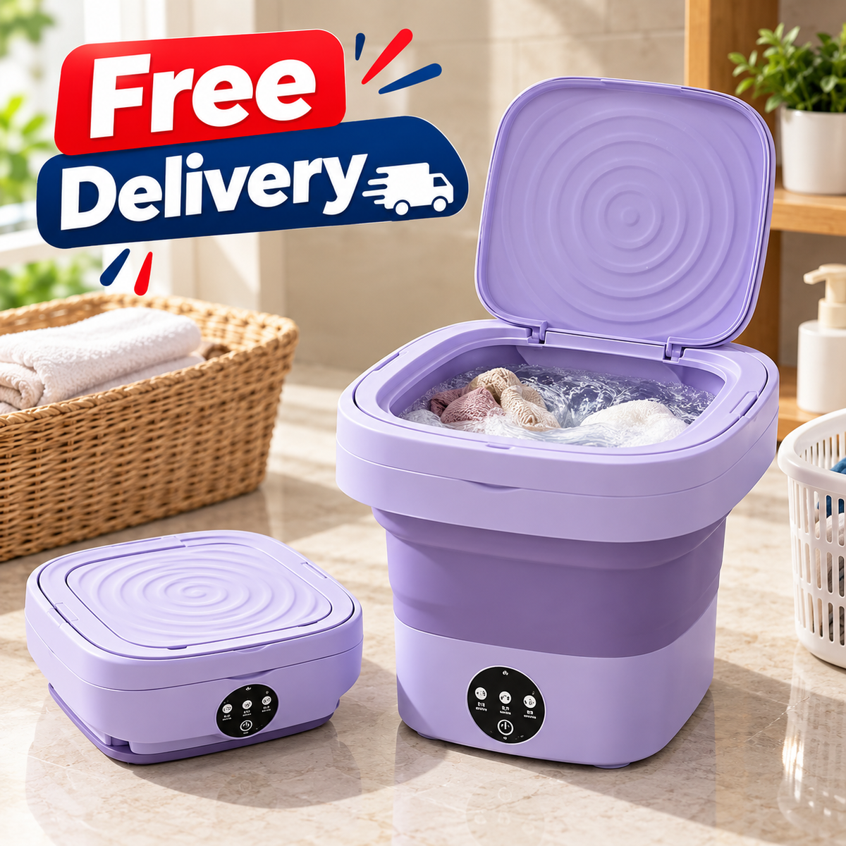 Mini Foldable Washing Machine & Dryer 11Litr (Random Colors)